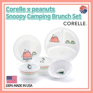 Corelle x Peanuts Snoopy Camping Brunch set Set/Corelle USA/Snoopy Plate/Corelle Plate/Snoopy kitchen/Snoopy plate/pastenton plate/Large Plate/Small Plate