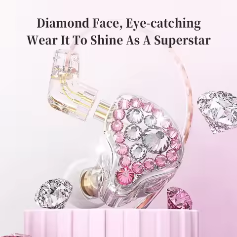 Hot Sall Q2Pro In Ear Monitor Headphones Girl Diamond Encrusted HiFi Earphone Return 3m Exchangeable