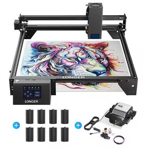 LONGER RAY5 20W Laser Cutting Engraving Machine + Air Assist Pump Kit + 8x Raiser Tools + Protective