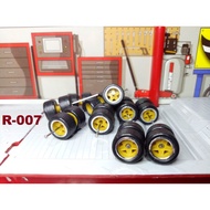 R007 HOTWHEELS Rubber Tires Star Tires LIS CHROOM ORI 1010s Long Axle Tires