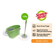 Tchome 3M Scotch Brite Eco T0 Spin Mop Bucket Floor Mop Tool Swivel Bucket