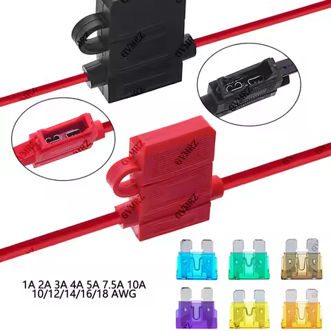 1A 2A 3A 4A 5A 15A-50 ATC Medium Blade Waterproof Fuse Holder For Automobile 32V 18/16/14/12/10AWG S