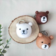【造型悠遊卡】三色熊熊羊毛氈鑰匙圈