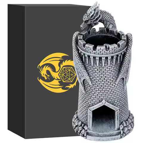 Creative Dragon Castle Dice Tower Dices Rolling Trays Decoration Tabletop Board Role Play Game Acces