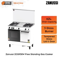 Zanussi 3 Gas Burners Freestanding Cooker with Gas Oven Cooker - ZCG930W