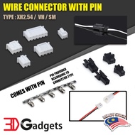 Wire Cable Connector With Pin Variant XH2.54 SM2.5 VH3.96 for 3D Printer (1 connector with pins)