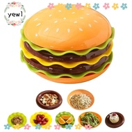 YEWW Stackable Hamburger Plate Set, Burger-Shaped 5/7 Layers Mini Dinner Plate, Creative Multi-funct