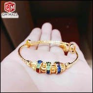 Cop 916 Emas Bangkok Emas Korea GM Mall Kids Bangle - Gelang Tangan Budak Laras Stone (EK-9007-6)