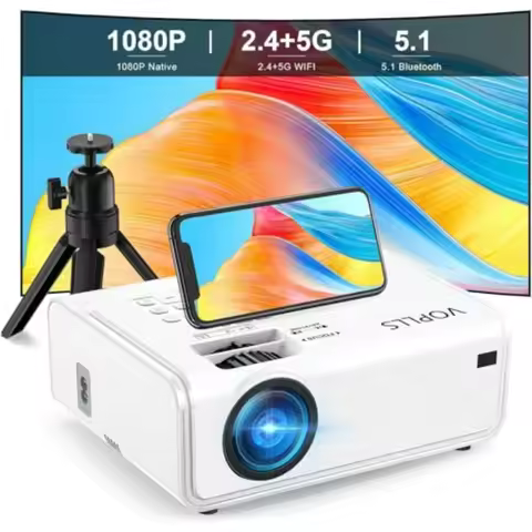 Electric Focus Native 1080P Portable Outdoor Projector with WiFi and Bluetooth for Home Movie Theate