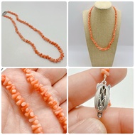 Necklace Natural Material coral Color Shiny Jelly Texture Length 16.5 Inches