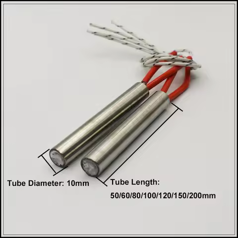 5pcs 220V 10mm Dia. Electric Cartridge Heater 10x60 10x80 10x100 10x120 10x150 10x200mm Stainless St