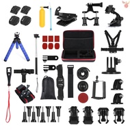 Andoer 48-in-1 Action Camera Accessories Kit Sports Camera Accessories Set Replacement for  Hero 10 9 8 Max 7 6 5 Insta360 Xiaomi YI Action Cameras with Carryin  Came-022