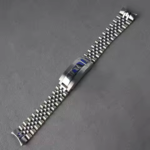 Rolamy 20mm Jubilee Strap 316 Stainless Steel Solid Curved-End Band For Seiko Prospex Alpinist SPB11