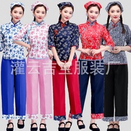 ️ A Qingsao Floral Tea Picking Girl Country Girl Clothes Ethnic Dance Country Style Costume Country 