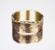 智利硬幣戒指 50 比索 1981-2021 年男士硬幣戒指 女士硬幣戒指