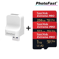 PhotoFast PhotoCube PRO Type-A for iOS &amp; Android OTG USB Data Cloning Thumbdrive SanDisk Extreme PRO microSD 512GB 1TB