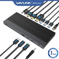 WAVLINK 13-in-1 USB C Triple Display Docking Station, Support 65W Charging for PC Max 8K with Displa