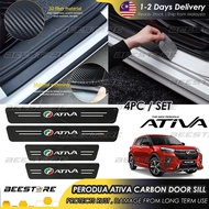 4pc/Set Perodua ATIVA 2021 Carbon Door Side Step Anti Scratch Sticker Car Accessories Kereta Accesor