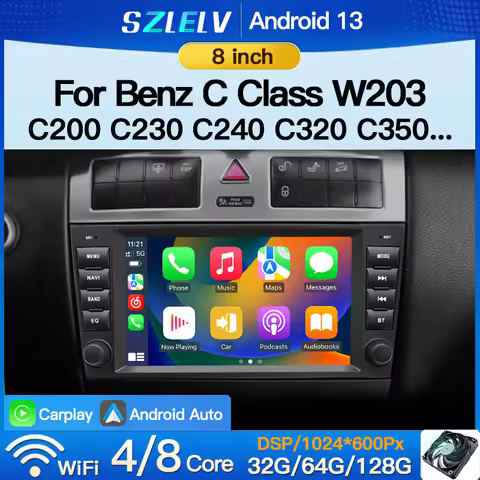 For Mercedes Benz C Class CLC W203 C180 C200 C220 8 Inch Carplay Video Player Autoradio Multimedia C