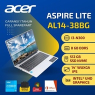 NEW Laptop Core I3 Gen 13 - Acer Aspire Lite AL14-31P-38BG l Ram 8GB l SSD 512 GB l Warna Silver l 1