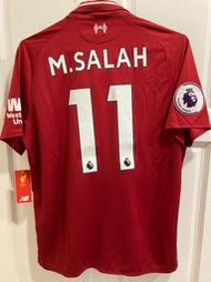 正版全新 足球球衣 英超 利物浦 Liverpool 18/19主場短袖 L號 燙字M.SALAH11 英超臂章