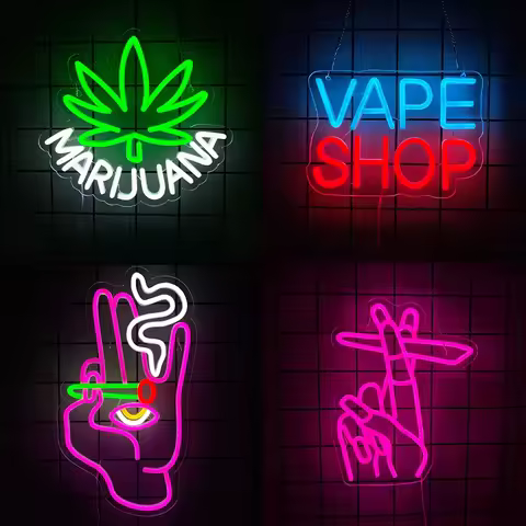 Vape Shop Neon Sign For Wall Decor,Led Neon Light For Smoke Store,Bar Decoration,Smoking Lounge Deco