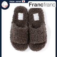 Francfranc Poodle Boa Room Shoes, Dark Brown [ From Japan ]