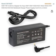 (No adapter plug) SKYVAST 4.3 out of 5 stars 83 Reviews 65W 19V 3.42A Ac Adapter for Asus X401 X501 X550 X551 X552 X555