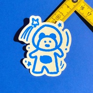 Space Bear Doodle Sticker (doodlesbydouglas)