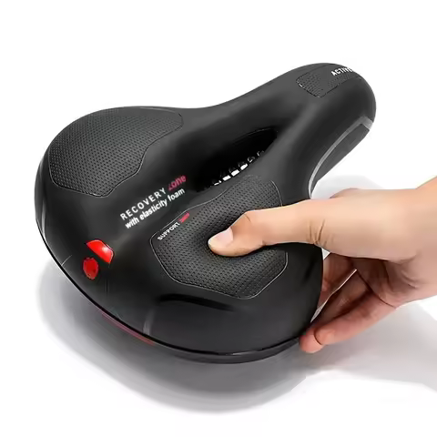 Dual shock-absorbing ball memory foam waterproof wide bike saddle for stationary bike/exercise bike/