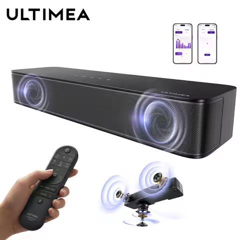 ULTIMEA 120W 2.1ch Compact Soundbar for TV, 3-Inch Built-in Subwoofer, Bluetooth 5.3 TV Sound Bar Sp