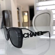 可0卡分期 Chanel 蝴蝶框黑鑽 偏光太陽眼鏡