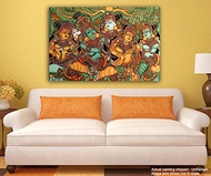 Krishna with Arjun Indian Art - Rolled Kerala Mural Art Canvas Print - Belief Canvas Roll 1PCS Inner