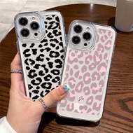 Used for iPhone 14 Plus 13 Pro 15 Pro MAX 12 Leopard print pattern, drop resistant, shock-absorbing, semi transparent silicone iPhone case