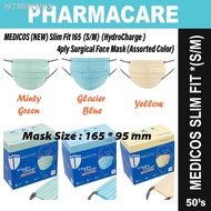 【NEW stock】✒✱❣💗limited offer💗MEDICOS (NEW) Slim Fit 165 (S/M) HydroCharge 4ply Surgical Face Mask(Assorted Color)-EARL