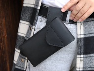 黑色真皮手機殼/掛式腰包/皮帶套 iPhone