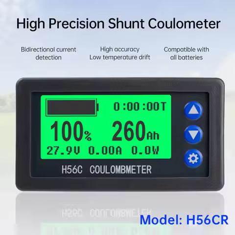 DC 10~100V H56CR Coulomb Meter Battery Capacity Indicator High Precision Lithium Battery Coulomb Tes