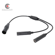 GA Dual Plugs to  5 Pin XLR Adapter Black Aviation Headphone Cable for Aviation Communication