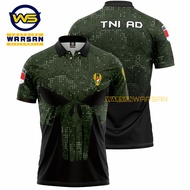 TNI AD Polo Shirt / TNI AD Wangki / Krah TNI T-shirt / TNI Jersey T-shirt / Striped Army T-shirt / S