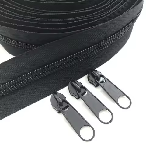 #5 10 Meter 24 Colors Nylon Coil Zippers by The Yard with 20pcs Sliders for DIY Sewing Tailor Crafts