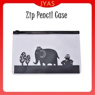 [JYAS] Cartoon Clear Plastic Zip Envelope File Bag Pencil Pen Case Document Bag
