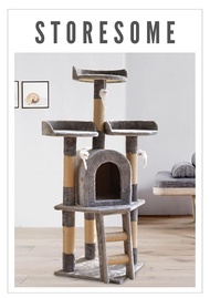 Cat Tree Activity Tower Play House With Scratching Posts (2 Colours)