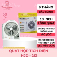 Honjianda FL-203 10 inch 1-2 battery 6V5Ah rechargeable fan with 2-speed LED light and USB port