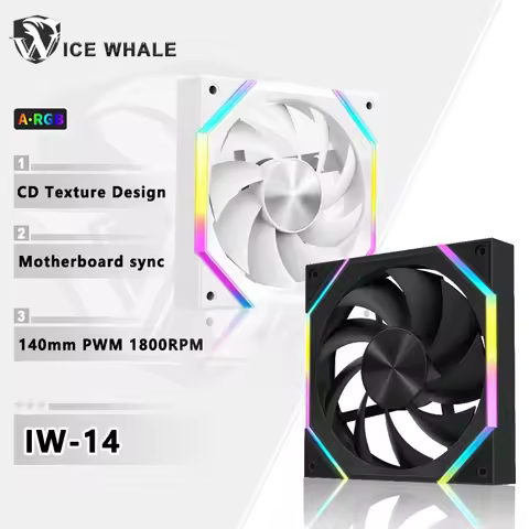 ICE Whale IW-14 Computer Chassis Fan 14cm ARGB 4 Pin PWM Quiet Cooling Fan 12V Large Air Volume 61.5