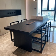 Panel Table Carbonized Black Table Tea Table Wooden Board Log Tea Wooden Table Real Dining Table Whi