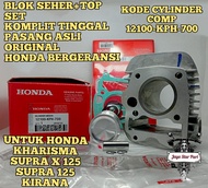 ORI ASLI CYLINDER BLOK SEHER PISTON RING KOMPLIT + TOPSET ORIGINAL ASLI HONDA KODE(12100-KPH-700) KH