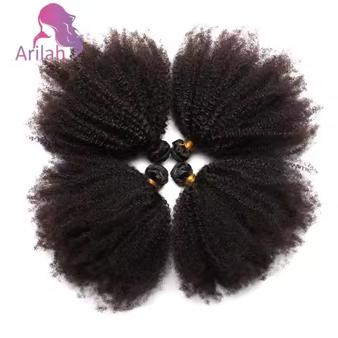 12A Grade 1/2/3PCS Afro Kinky Curly Human Hair Bundles Mongolian Virgin Hair Extensions 4B 4C 100g/P