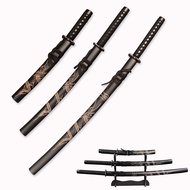 Handmade Japanese Katana 3-Piece Set with Display Stand, Carbon Steel Samurai Sword,Japanese Iaido K