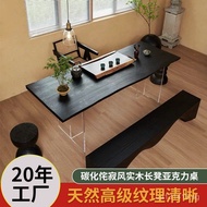 Irregular Natural Edge Dining Table Living Room Restaurant Solid Wood Dining Table and Chair Set Wab