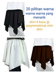 Skirt 4 buju atau skirt flovi ... Assymmetrical Mini Skirt Muslimah
